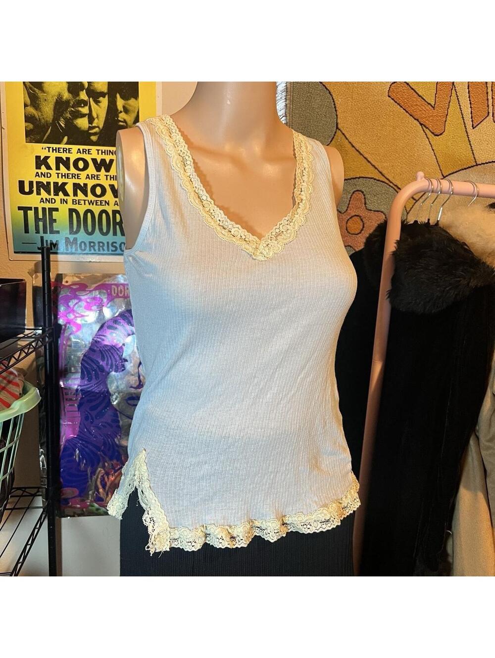 Wet Seal Blue Lace Tank Top